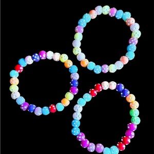 Beaded friendship bracelets set of 3 stretchy